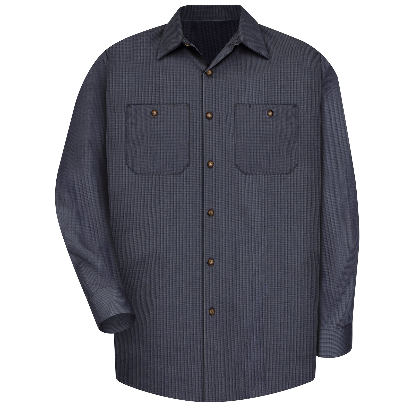 Men's Long Sleeve Geometric Microcheck Work Shirt - Image 2