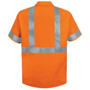 Men's Hi-Visibility Orange Short Sleeve Work Shirt - Type R, Class 2
