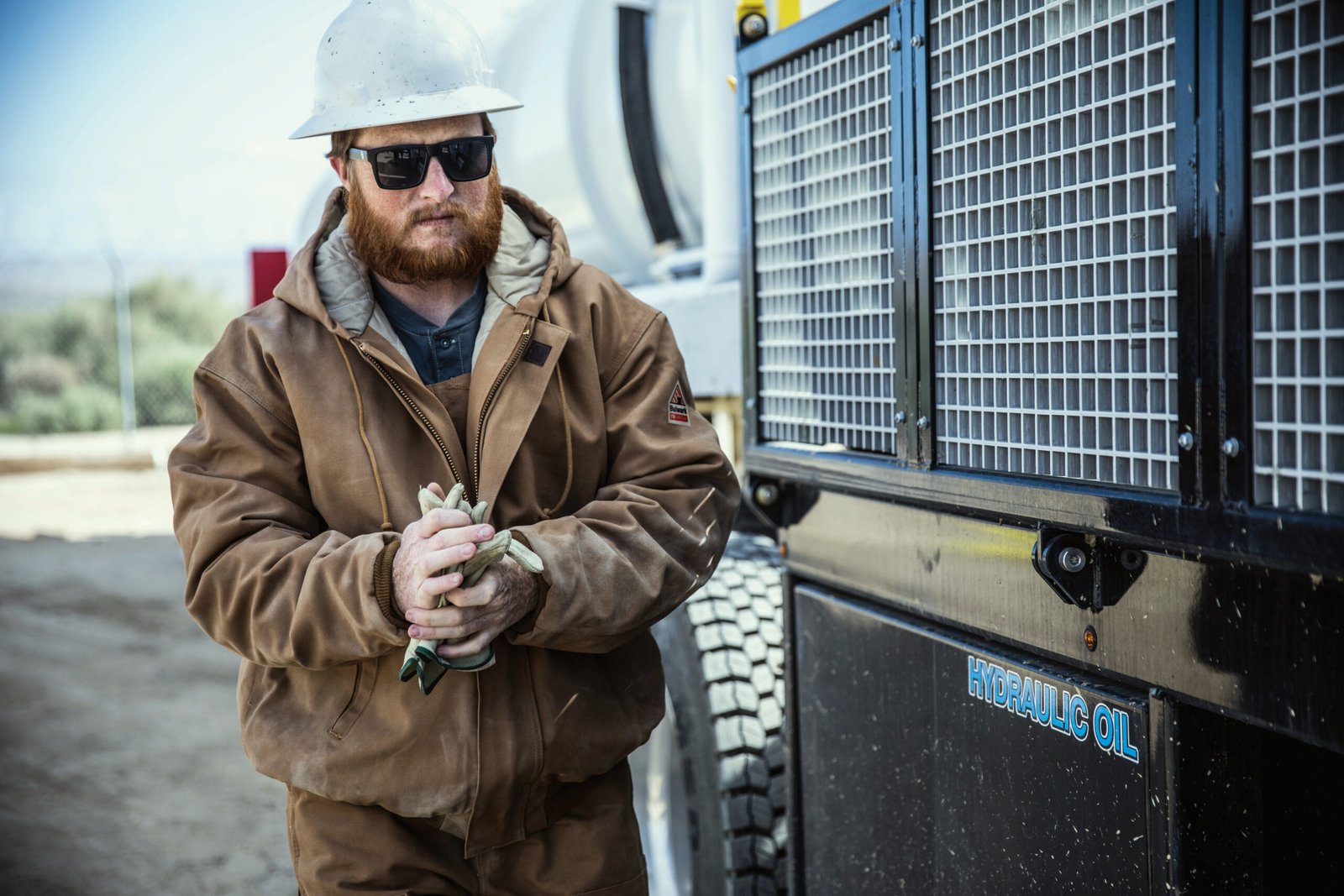 Men's Heavyweight FR Insulated Brown Duck Hooded Jacket - Image 5