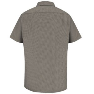 Men's Short Sleeve Microcheck Uniform Shirt