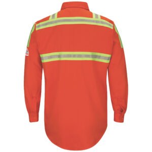 Men's Midweight FR Enhanced Visibility Uniform Shirt with Silver/Yellow Striping