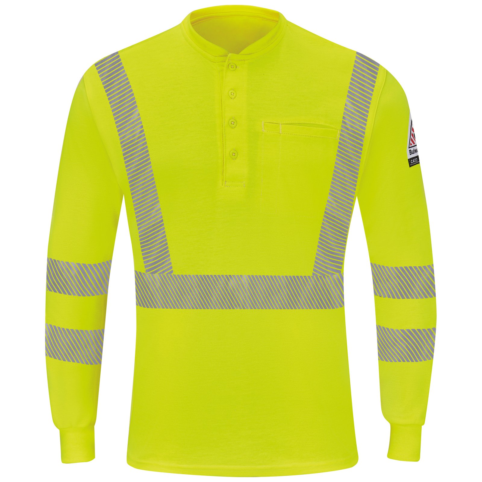 Men's Hi-Visibility Lightweight Long Sleeve Henley - Image 2