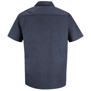 Men's Short Sleeve Geometric Microcheck Work Shirt