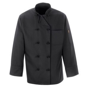 Black Chef Coat Ten Knot Buttons