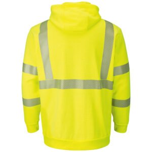 Men's Fleece FR Hi-Visibility Zip-Front Hooded Sweatshirt with Waffle Lining