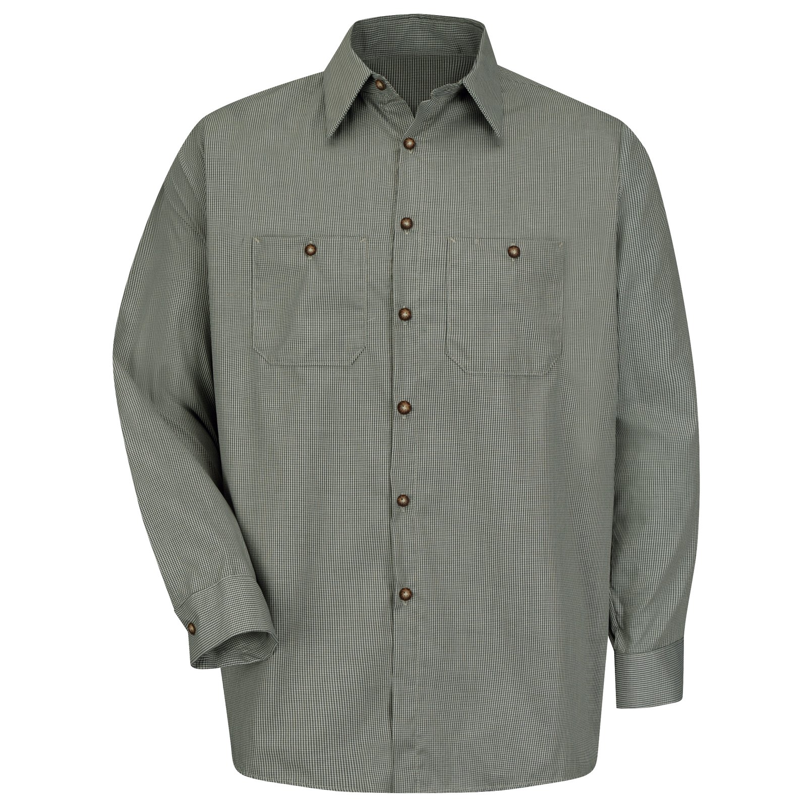 Men's Long Sleeve Microcheck Uniform Shirt - Image 2