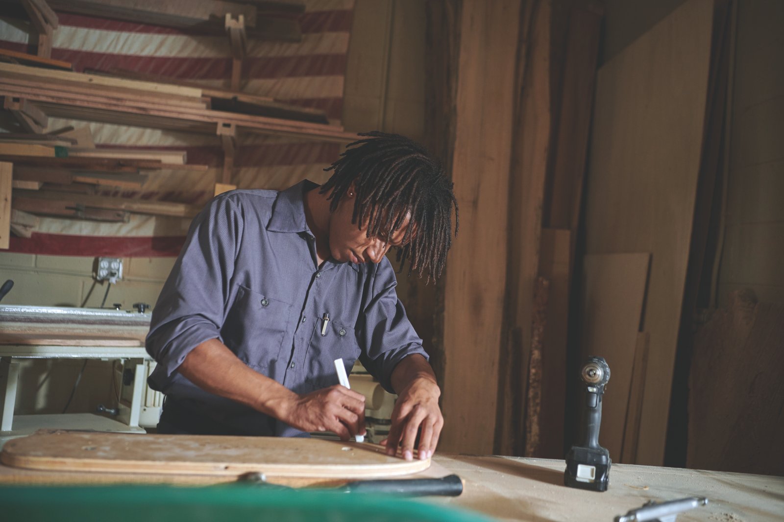 Men's Long Sleeve Geometric Microcheck Work Shirt - Image 5