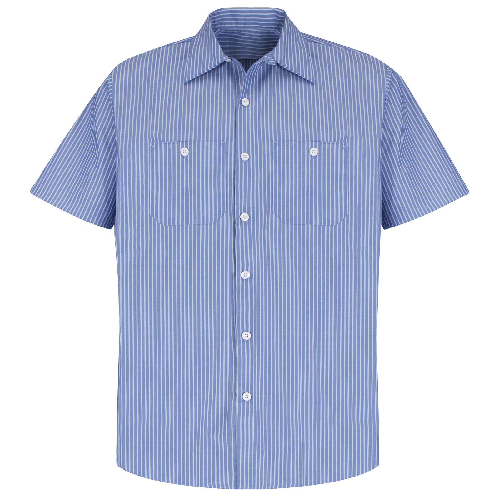Men's Short Sleeve Striped Work Shirt - Image 2