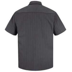 Men's Short Sleeve Striped Work Shirt