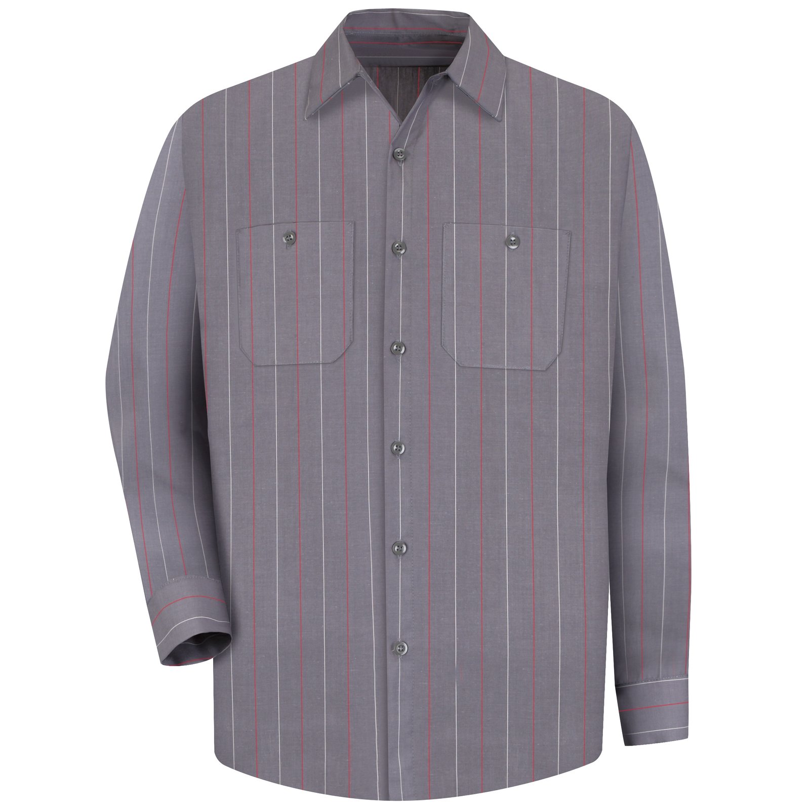 Men's Long Sleeve Industrial Stripe Work Shirt - Image 2