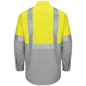 Hi-Visibility Long Sleeve Color Block Ripstop Work Shirt - Type R, Class 2