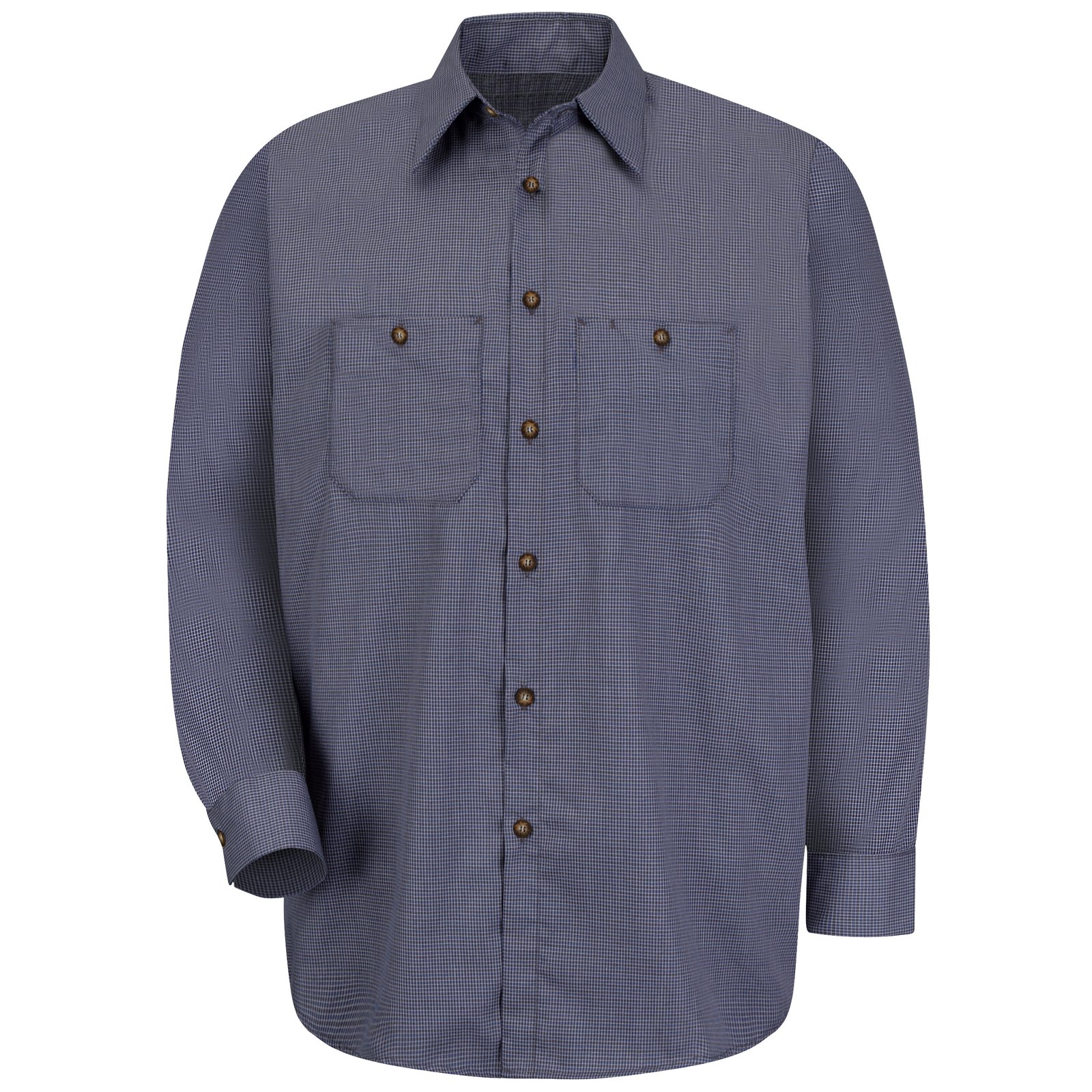 Men's Long Sleeve Microcheck Uniform Shirt - Image 2