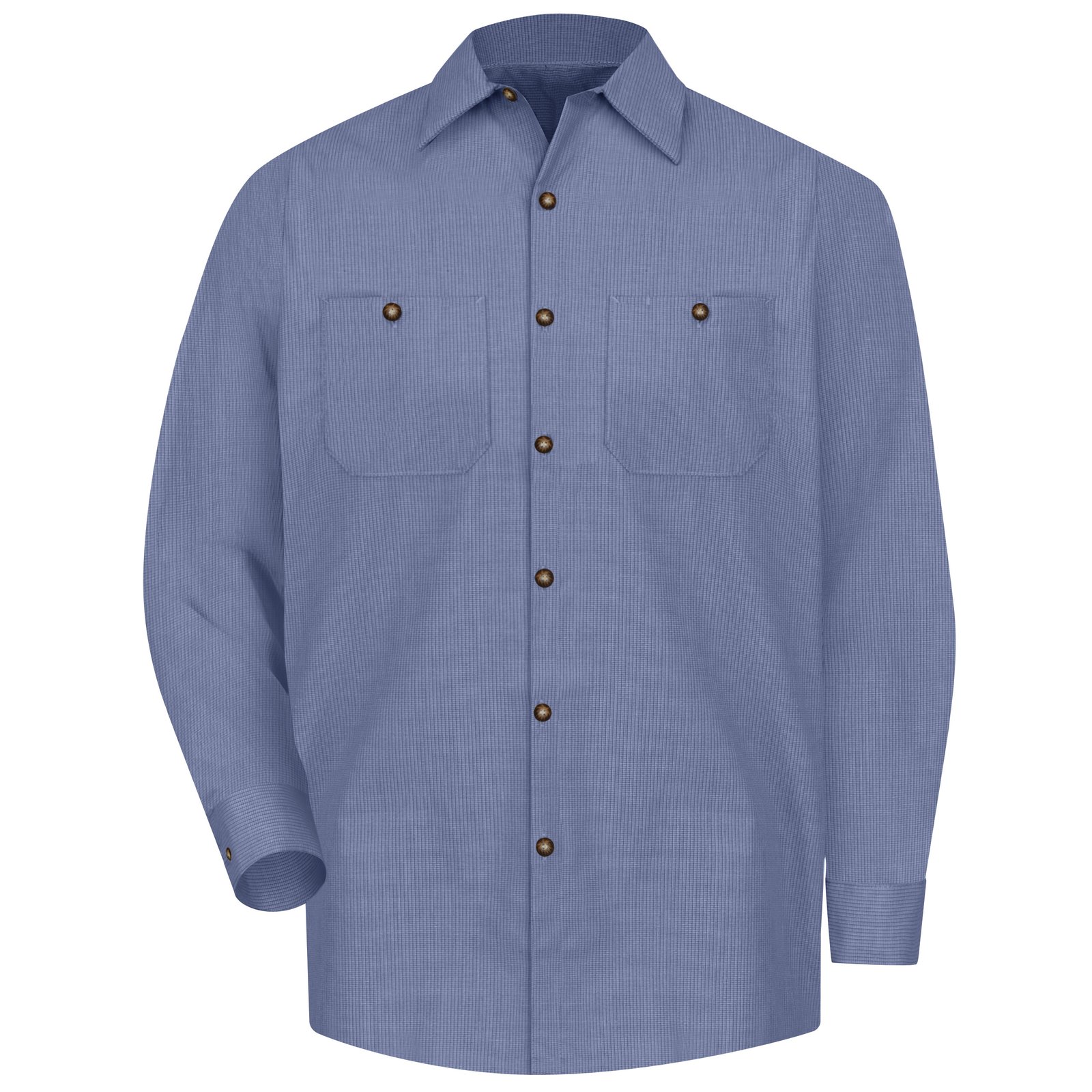 Men's Long Sleeve Geometric Microcheck Work Shirt - Image 2