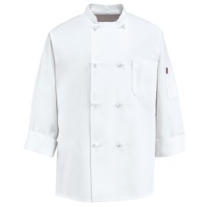 Eight Knot Button Chef Coat with Thermometer Pocket