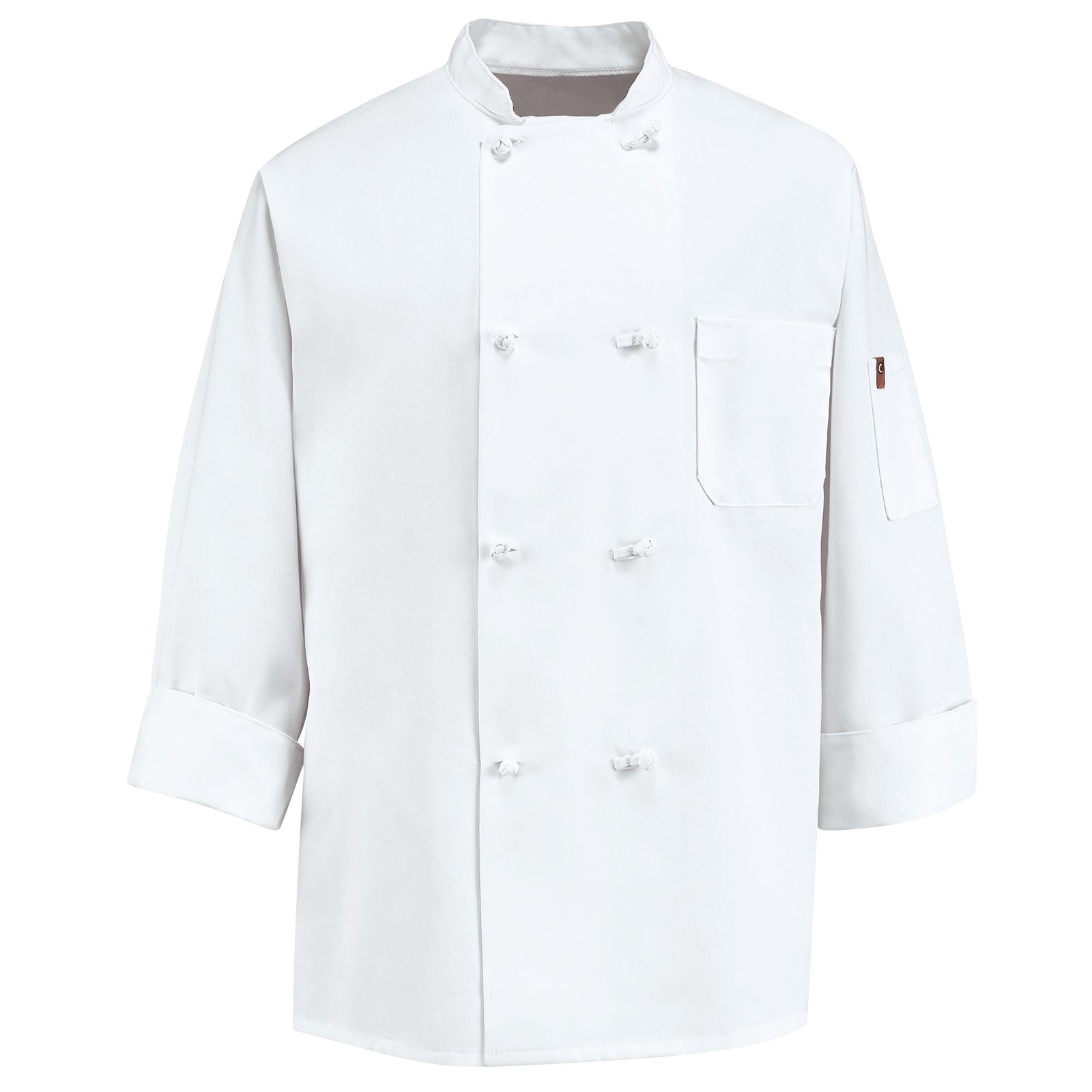 Eight Knot Button Chef Coat with Thermometer Pocket