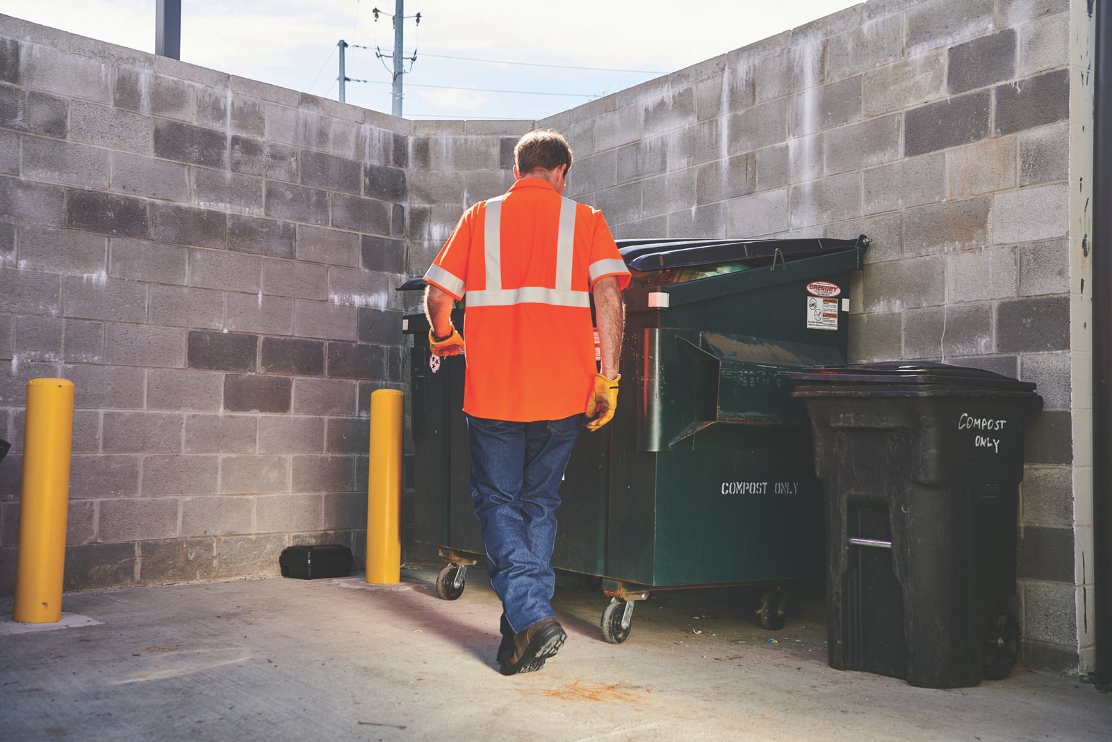 Men's Hi-Visibility Orange Short Sleeve Work Shirt - Type R, Class 2 - Image 6