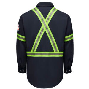 Men's Dress Uniform Shirt with Reflective Trim