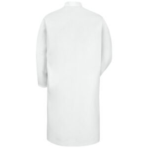 Gripper-Front Spun Polyester Butcher Coat with Exterior Pocket