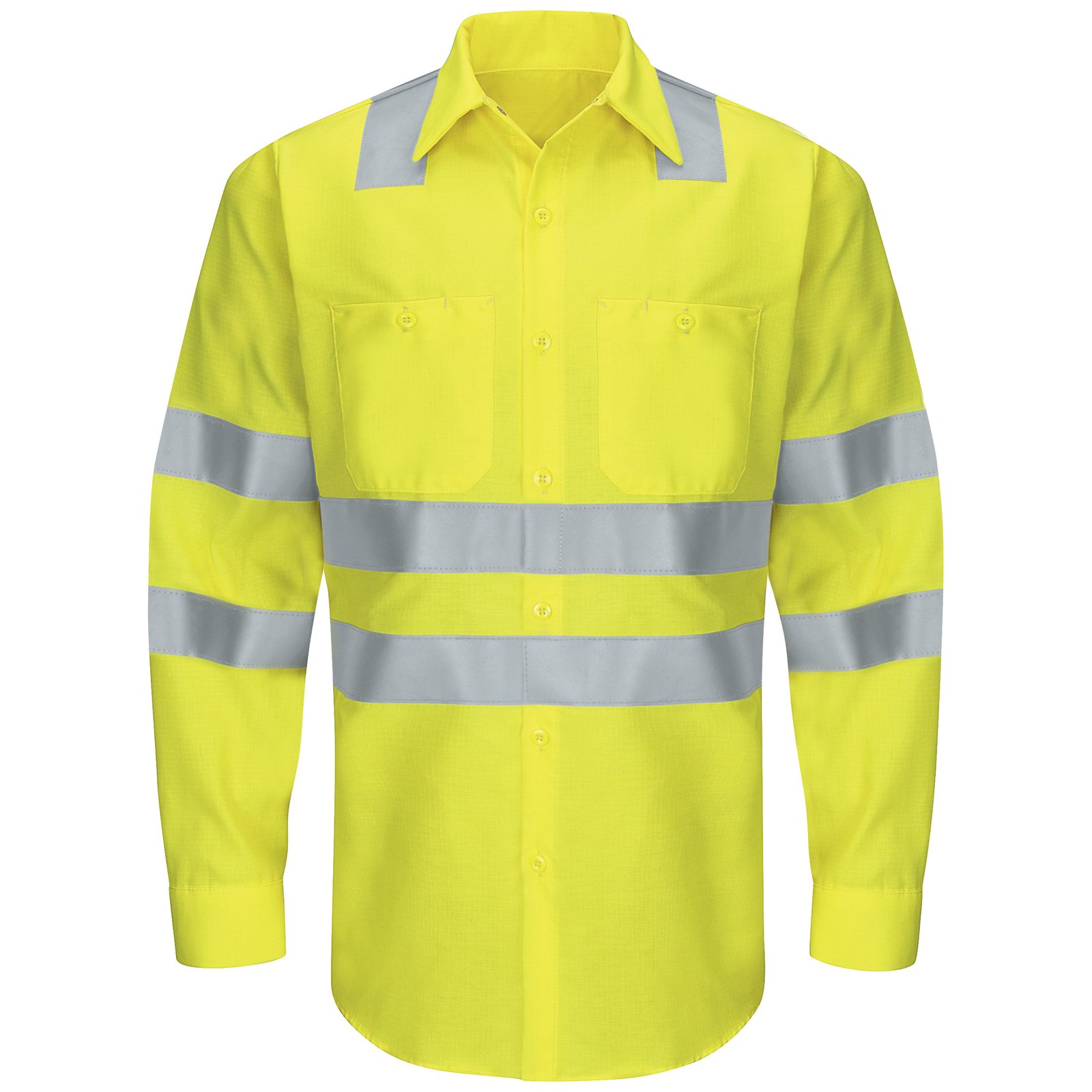 Men's Hi-Visibility Long Sleeve Ripstop Work Shirt - Type R, Class 3 - Image 2