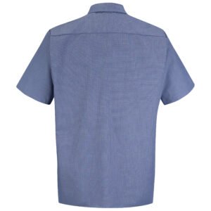 Men's Short Sleeve Geometric Microcheck Work Shirt