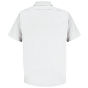 Men's Short Sleeve Specialized Pocketless Polyester Work Shirt
