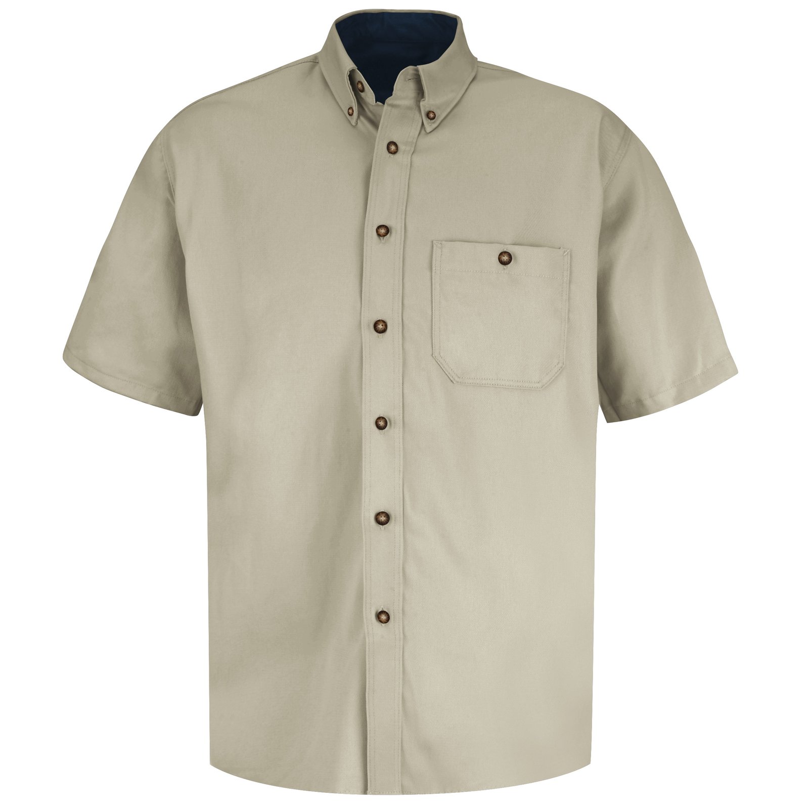 Men's Short Sleeve Cotton Contrast Dress Shirt - Image 2