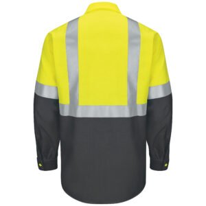 Hi-Visibility Long Sleeve Color Block Ripstop Work Shirt - Type R, Class 2