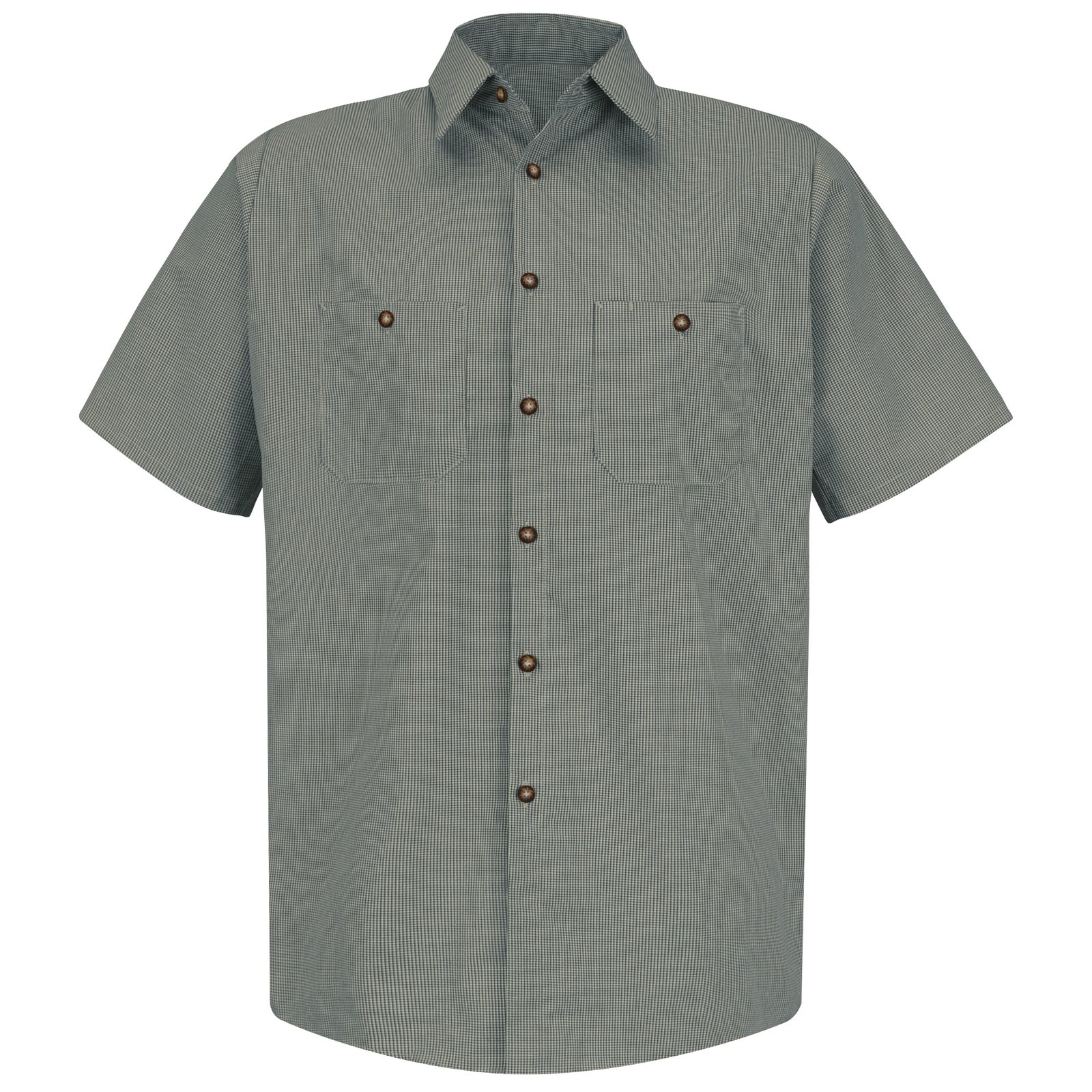 Men's Short Sleeve Microcheck Uniform Shirt - Image 2